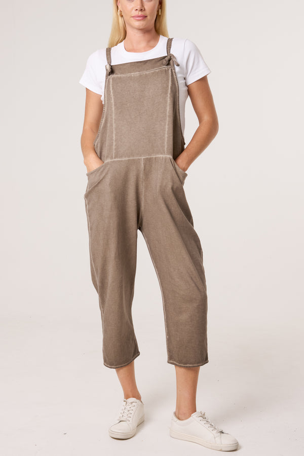 qed london Stone Wash Dungarees