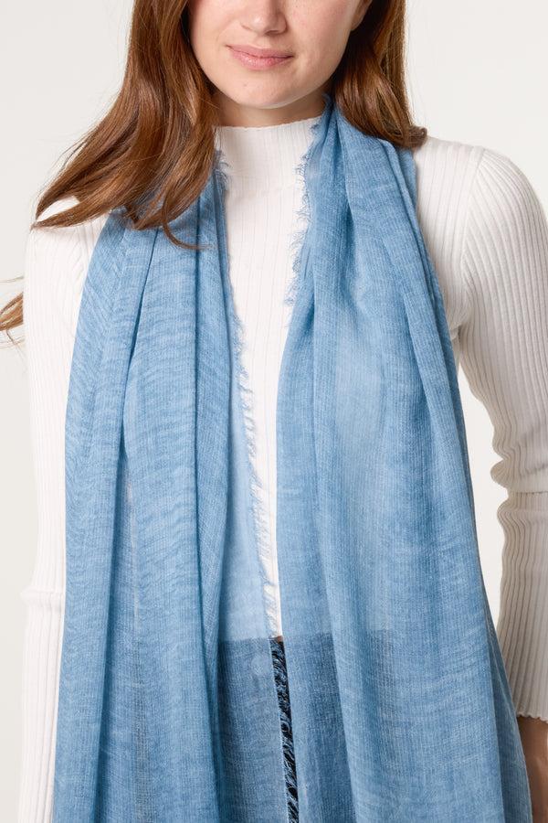 Qed London Stone Wash Tassel Scarf