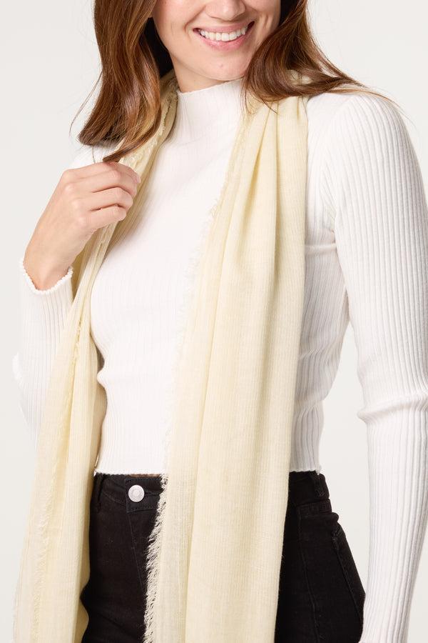 Qed London Stone Wash Tassel Scarf