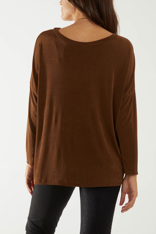 Qed London Straight Neck Acetate Necklace Top