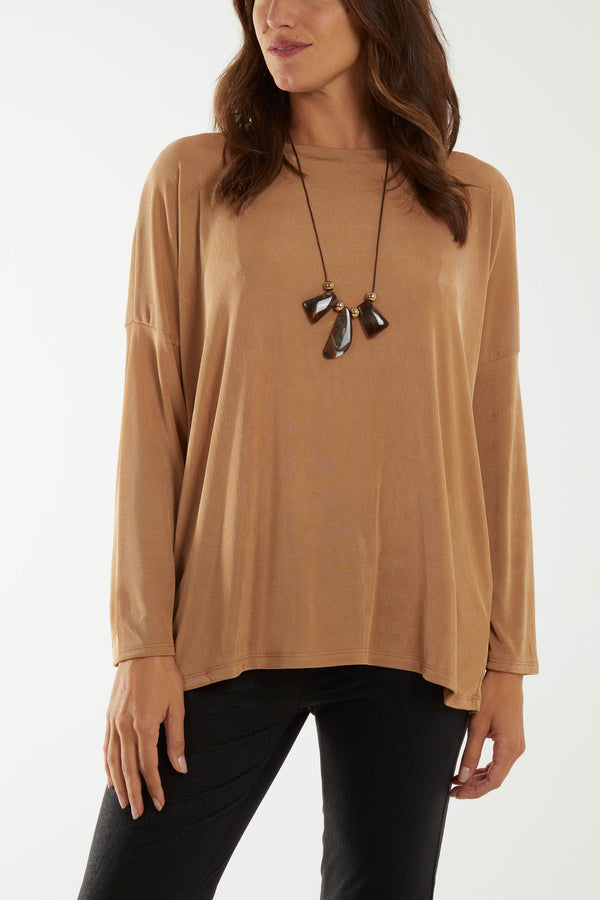 Qed London Straight Neck Acetate Necklace Top