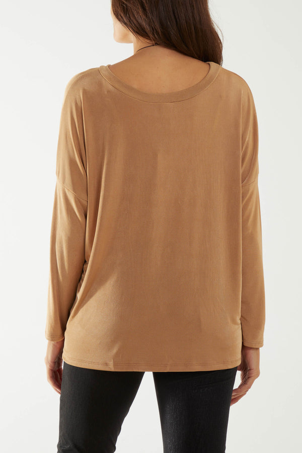 Qed London Straight Neck Acetate Necklace Top