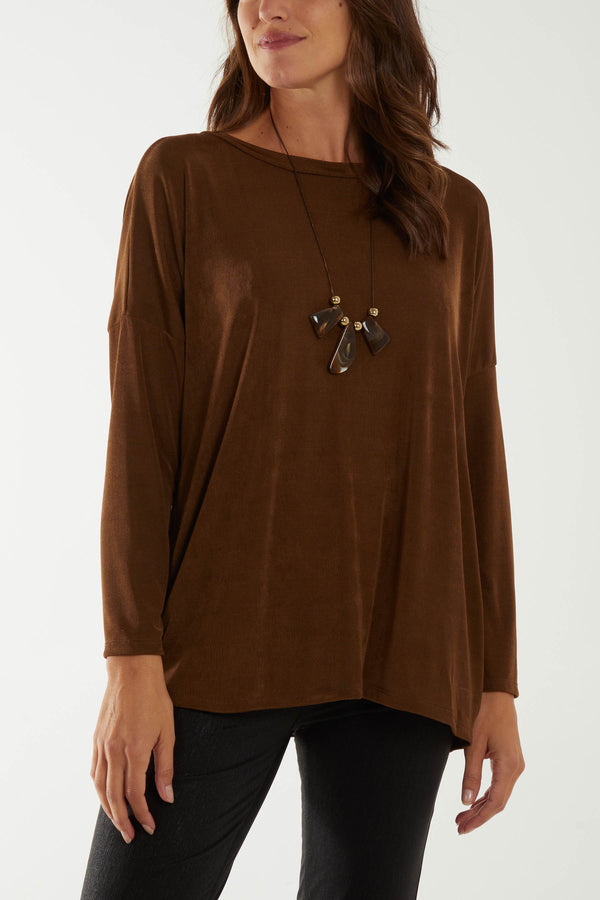 qed london Straight Neck Acetate Necklace Top