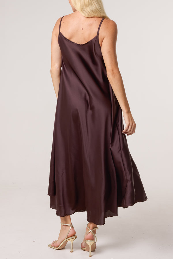 Qed London Strappy Satin Maxi Dress