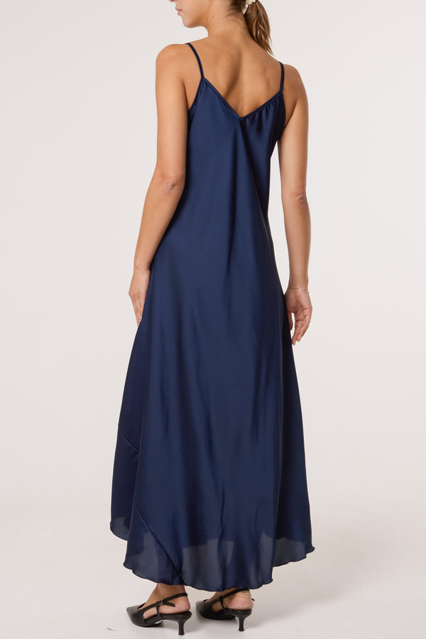 Qed London Strappy Satin Maxi Dress