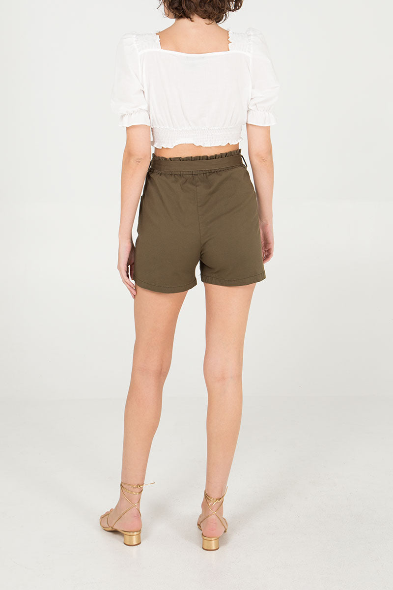 Qed London Stretch Paper Bag Shorts