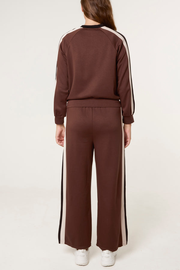 Qed London Stripe Bomber Jacket & Jogger Trouser Set