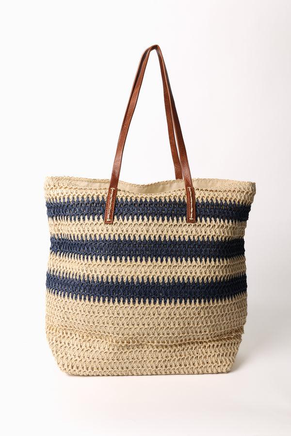 Qed London Stripe Woven Tote Bag