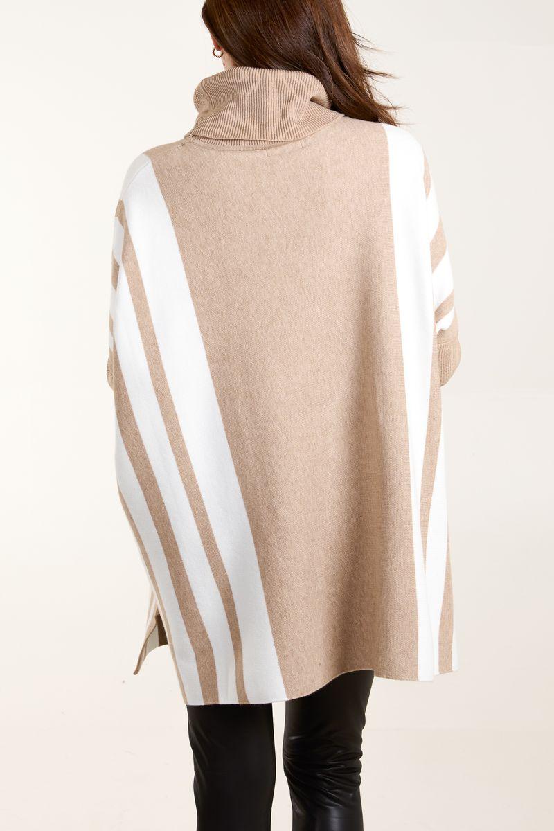 Qed London Striped Relaxed Batwing Jumper
