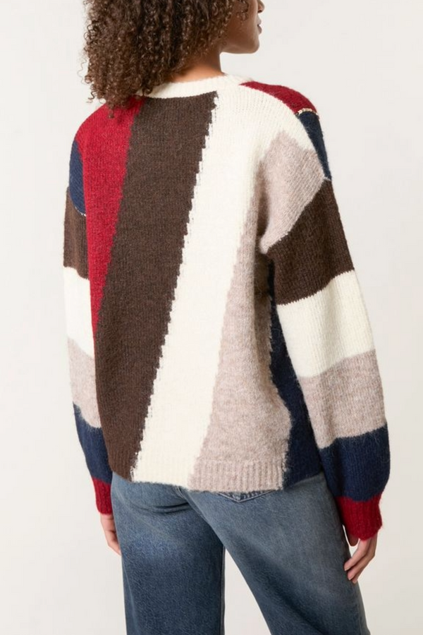 Qed London Striped Sequin Details Jumper