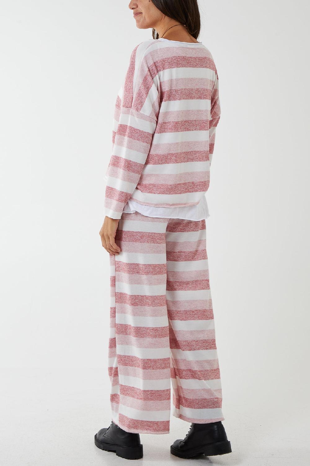 Qed London Striped Shimmer Necklace Co-Ord Set