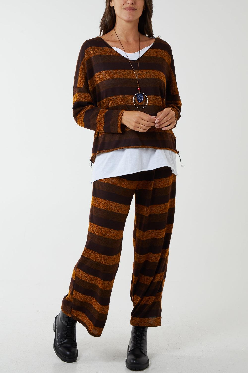 Qed London Striped Shimmer Necklace Co-Ord Set