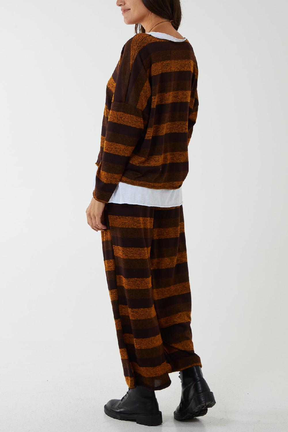 Qed London Striped Shimmer Necklace Co-Ord Set