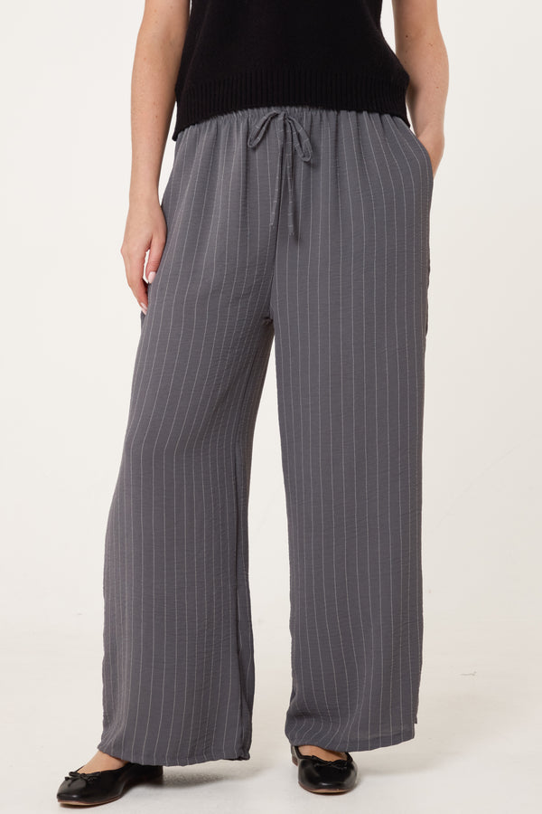 Qed London Striped Wide Leg Trousers