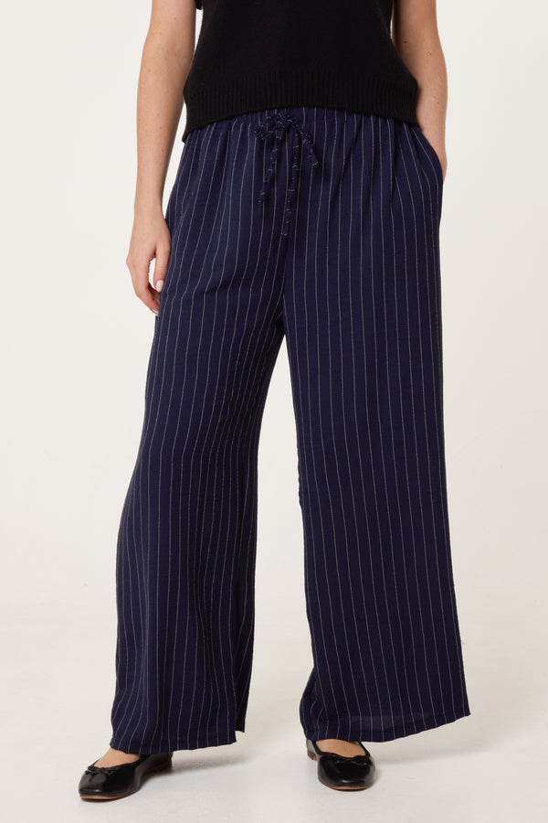 qed london Striped Wide Leg Trousers
