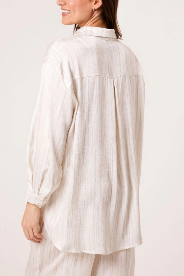 Qed London Subtle Striped Long-Sleeve Shirt