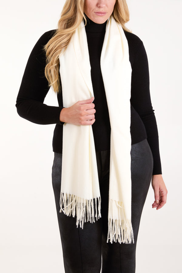 Qed London Super Soft Tassel Scarf