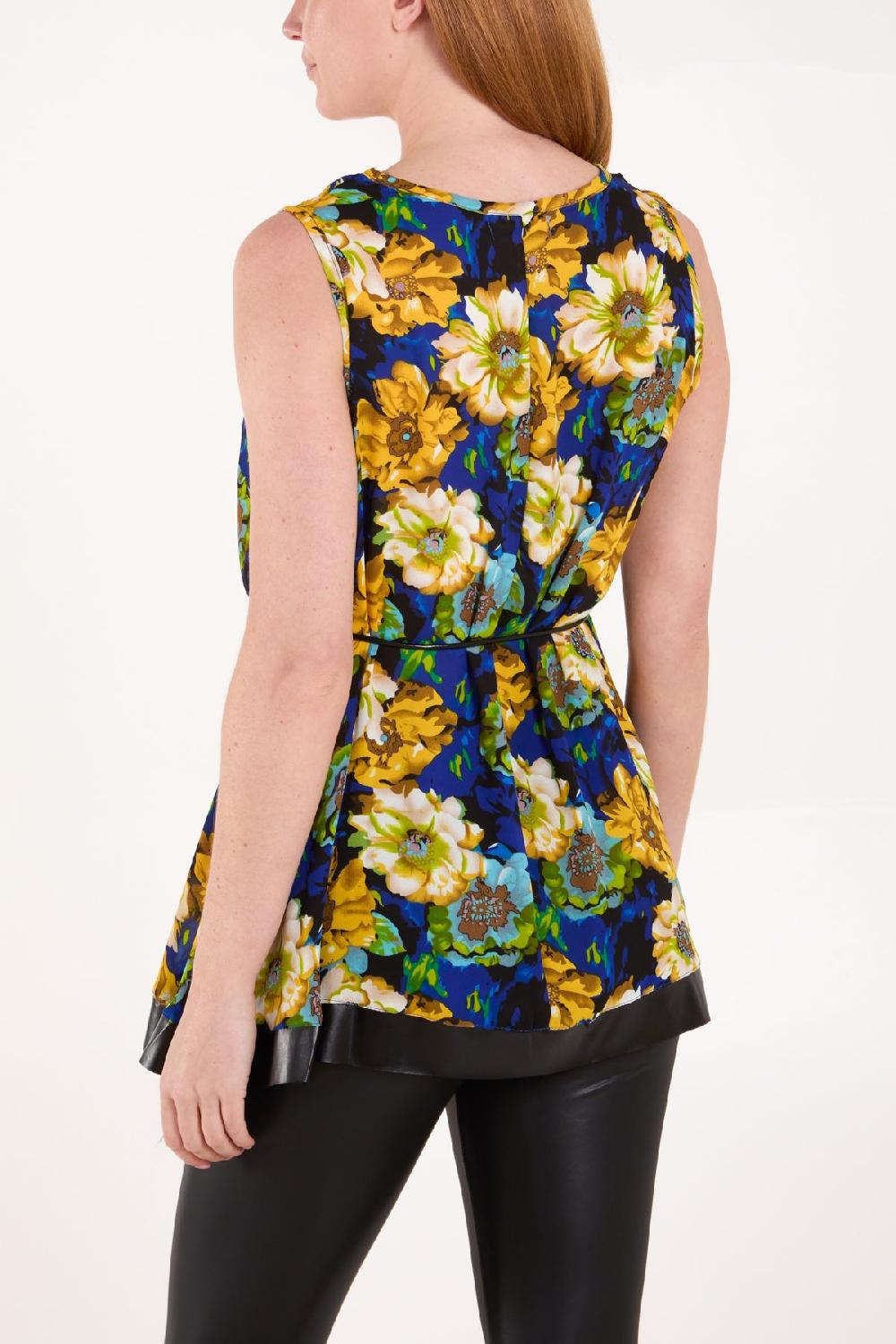 Qed London Tassel Belt Floral Tunic Top