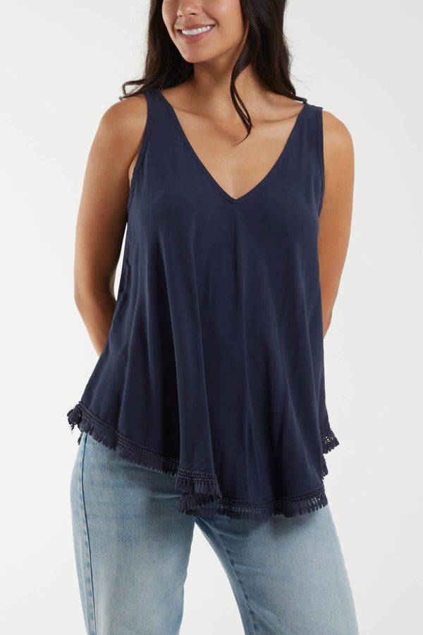 qed london Tassel Hem V-Neck Vest
