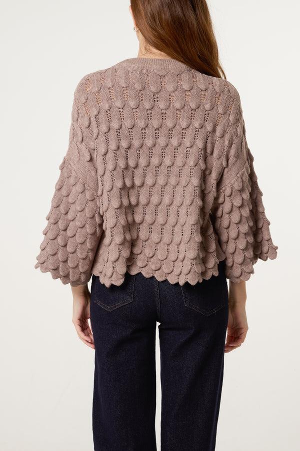 Qed London Tear Drop Round Neck Jumper