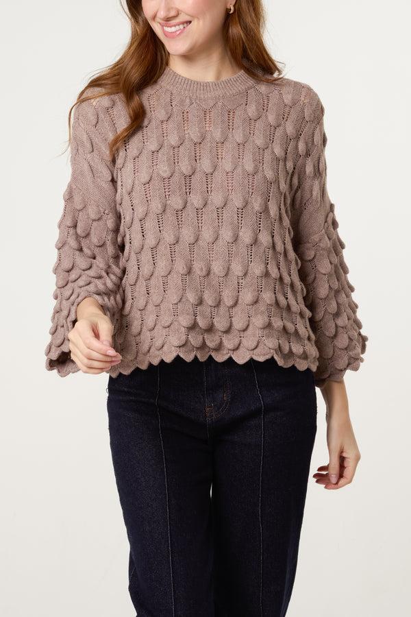 qed london Tear Drop Round Neck Jumper