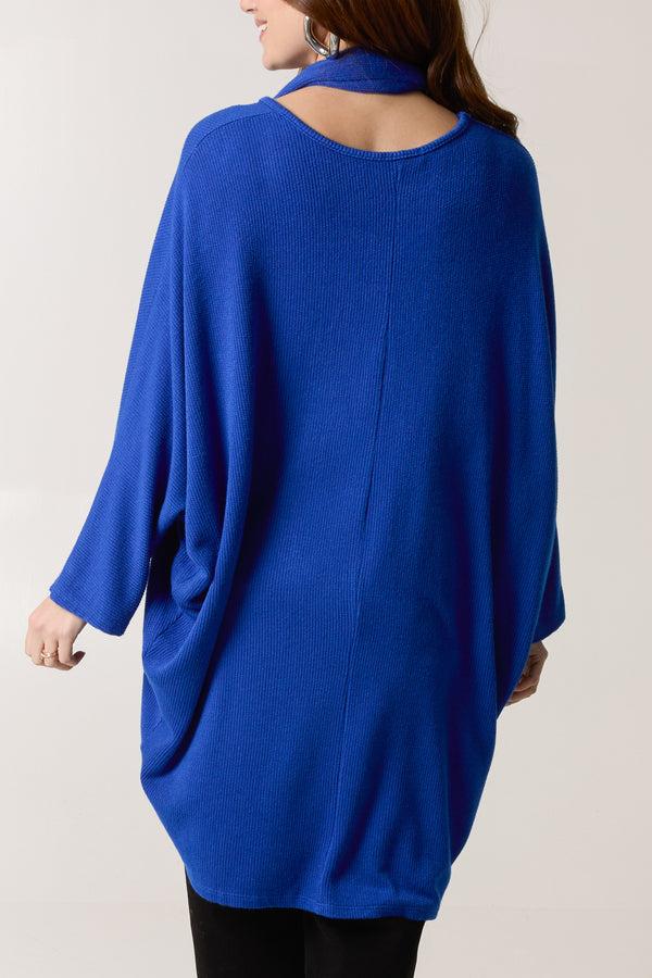 Qed London Texture Knit Dress & Scarf Set