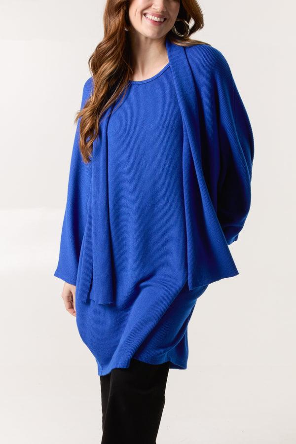 qed london Texture Knit Dress & Scarf Set