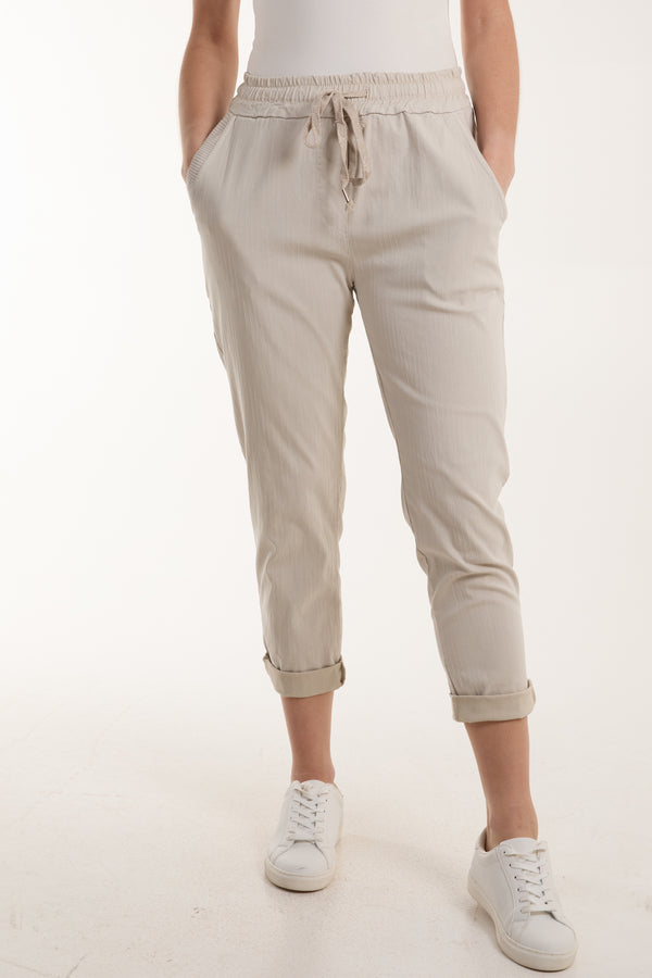 Qed London Texture Stripe Pocket Panel Trousers