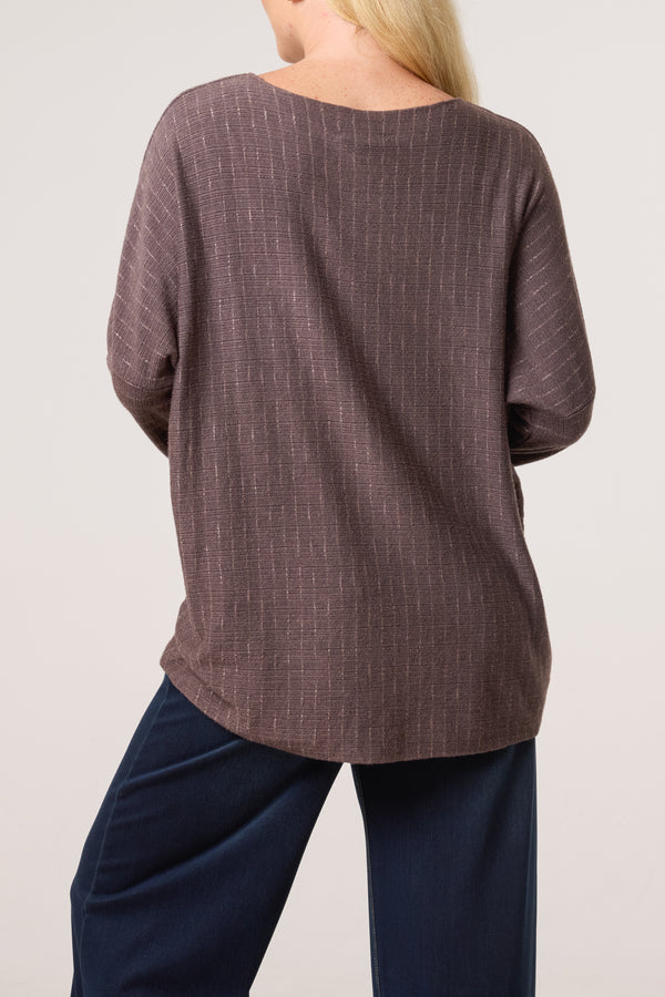 Qed London Texture Wool Blend Fine Knit Jumper