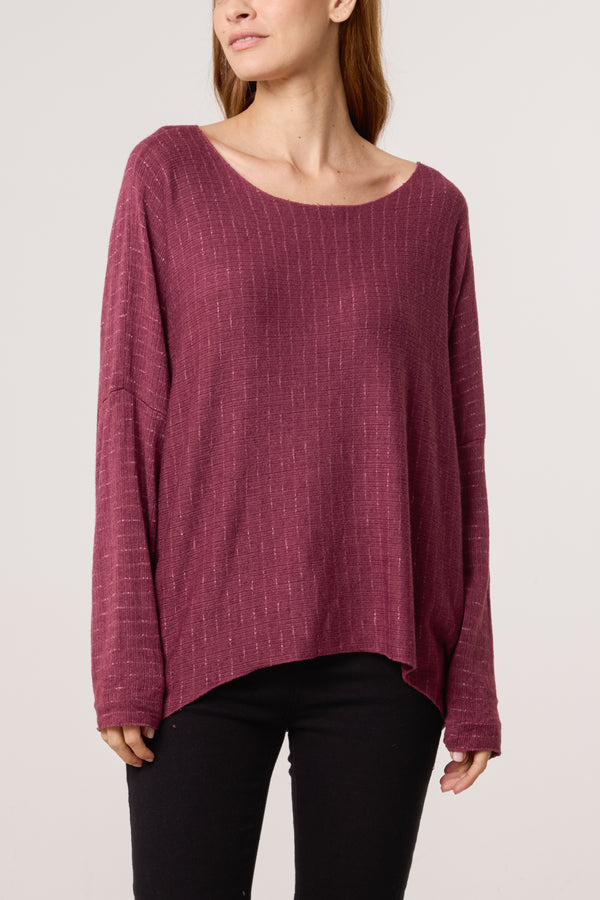 Qed London Texture Wool Blend Fine Knit Jumper