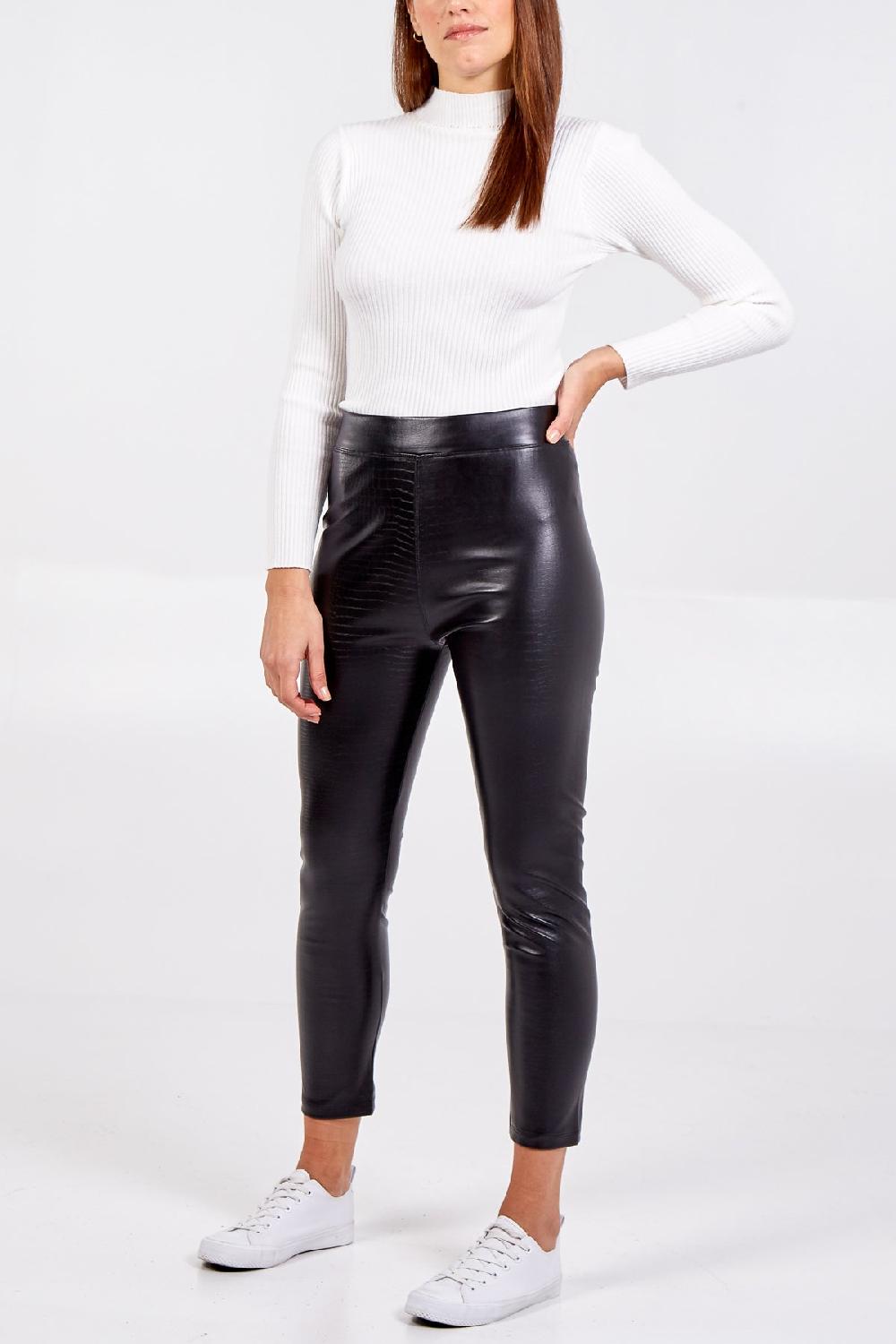 Qed London Textured PU Legging
