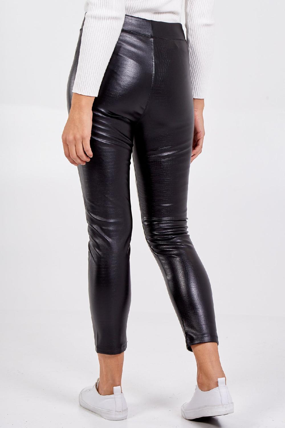 Qed London Textured PU Legging