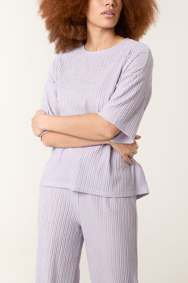Qed London Textured T-Shirt & Trouser Set