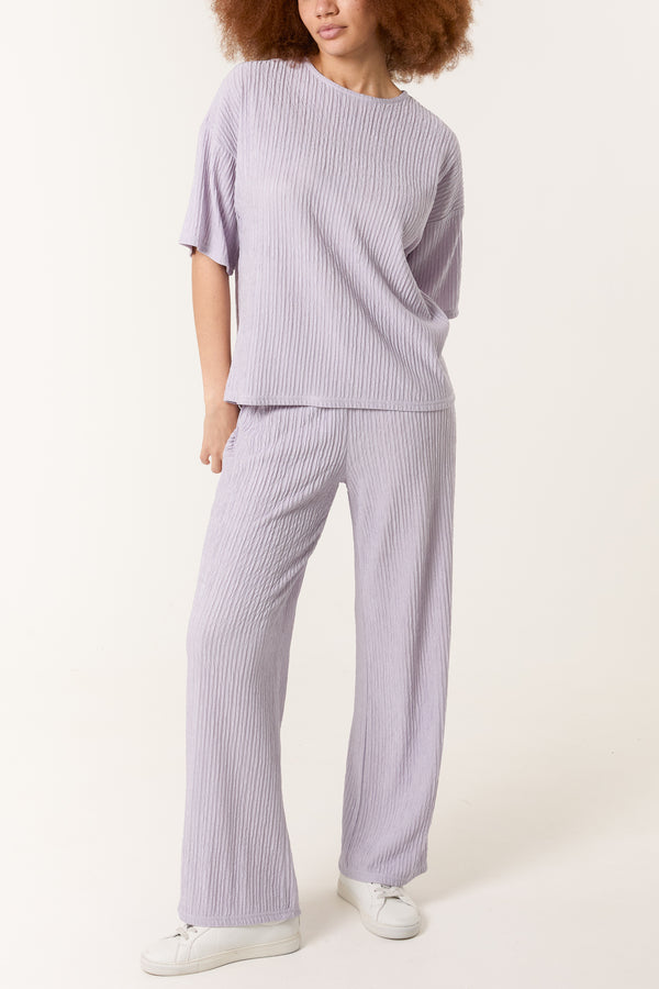 qed london Textured T-Shirt & Trouser Set