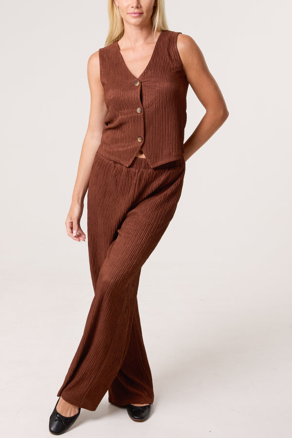 qed london Textured Waistcoat & Trouser Set