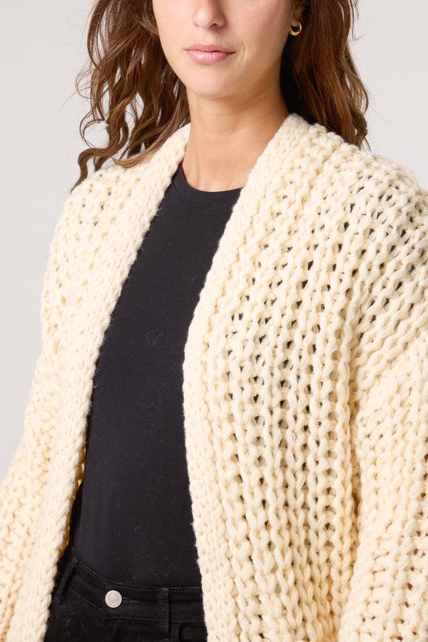 Qed London Thick Cable Knit Pockets Cardigan