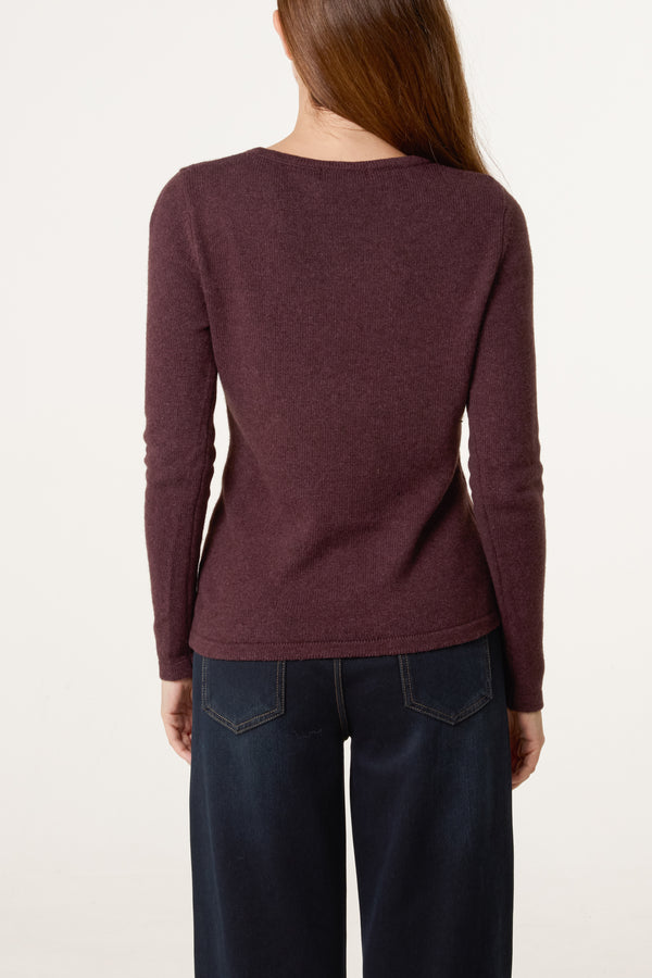 Qed London Thick Edge Round Neck Jumper