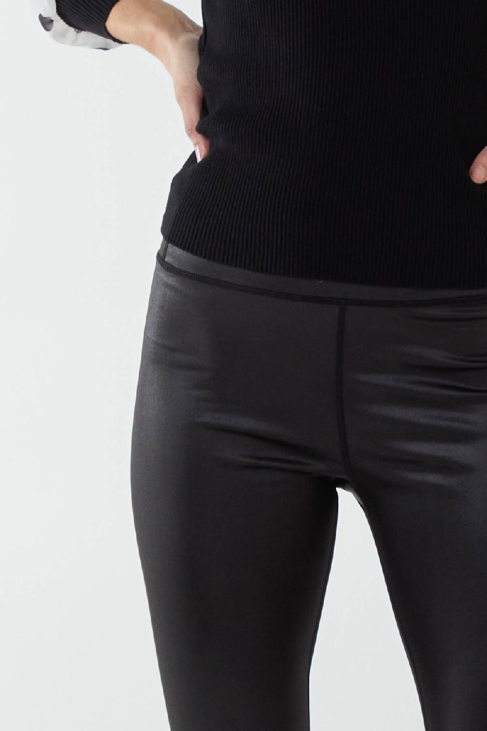 Qed London Thick Waistband Wet Look Leggings