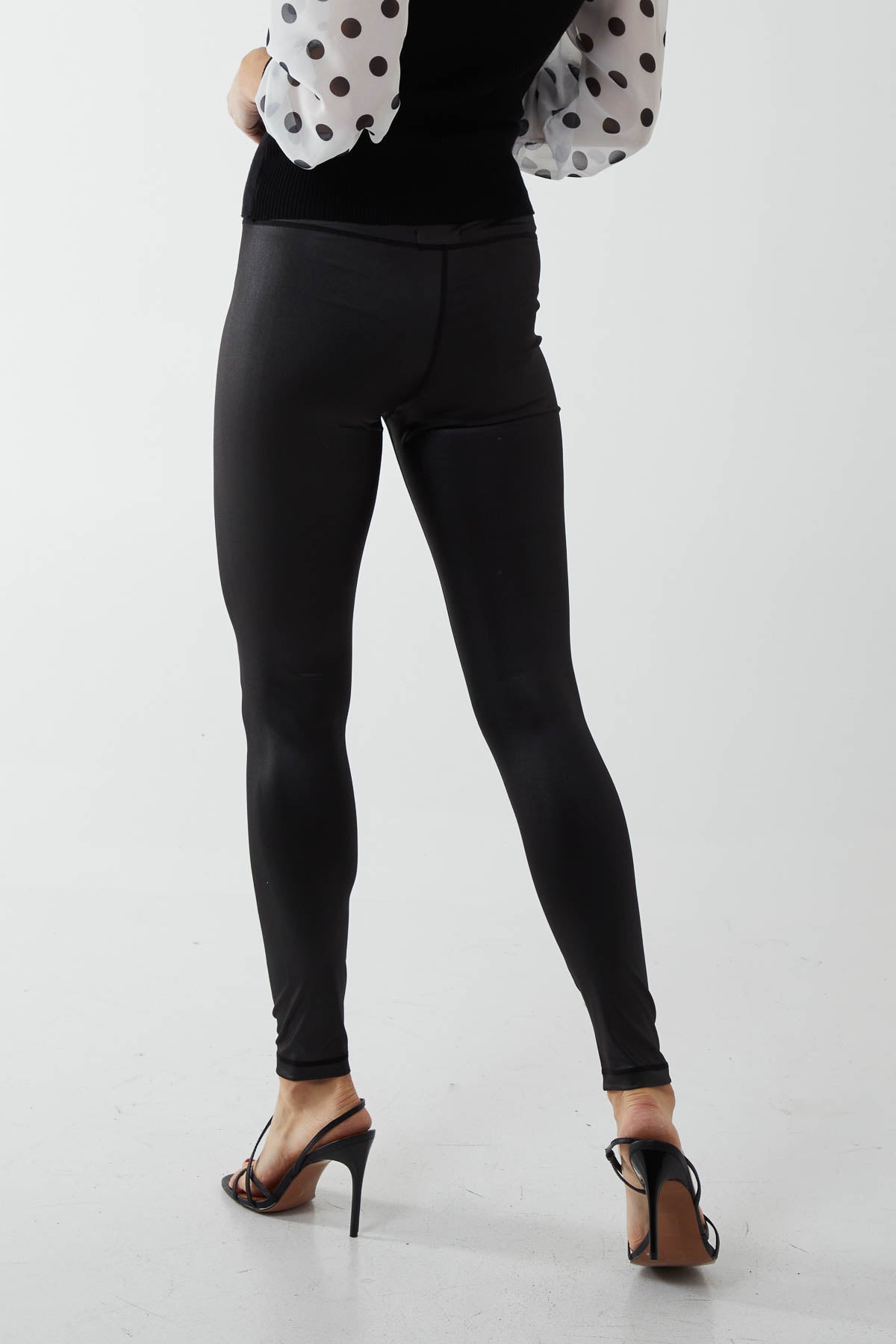 Qed London Thick Waistband Wet Look Leggings