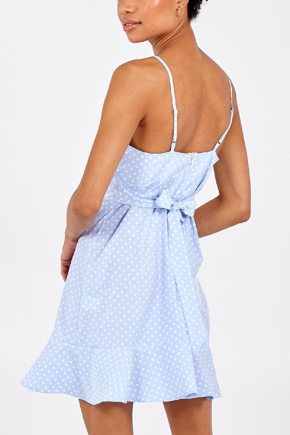 Qed London Tie Back Polka Dot Cami Dress