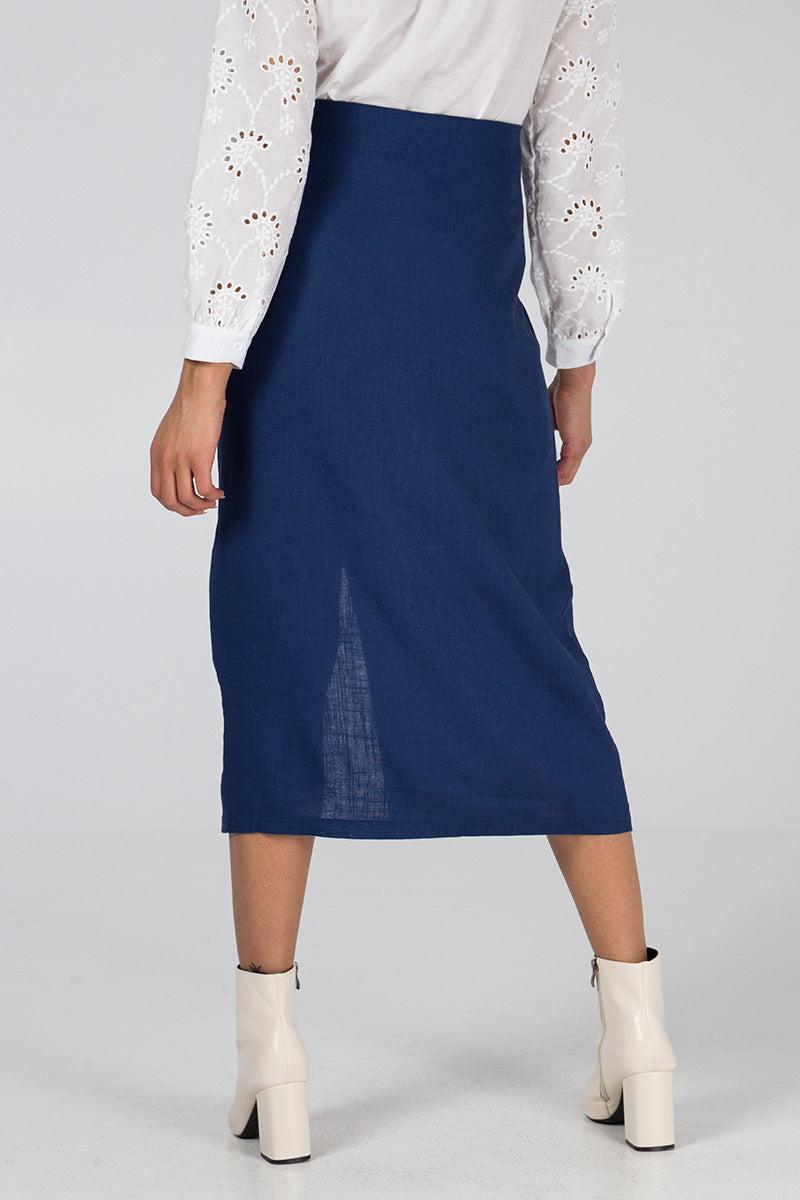 Qed London Tie Detail Midi Skirt