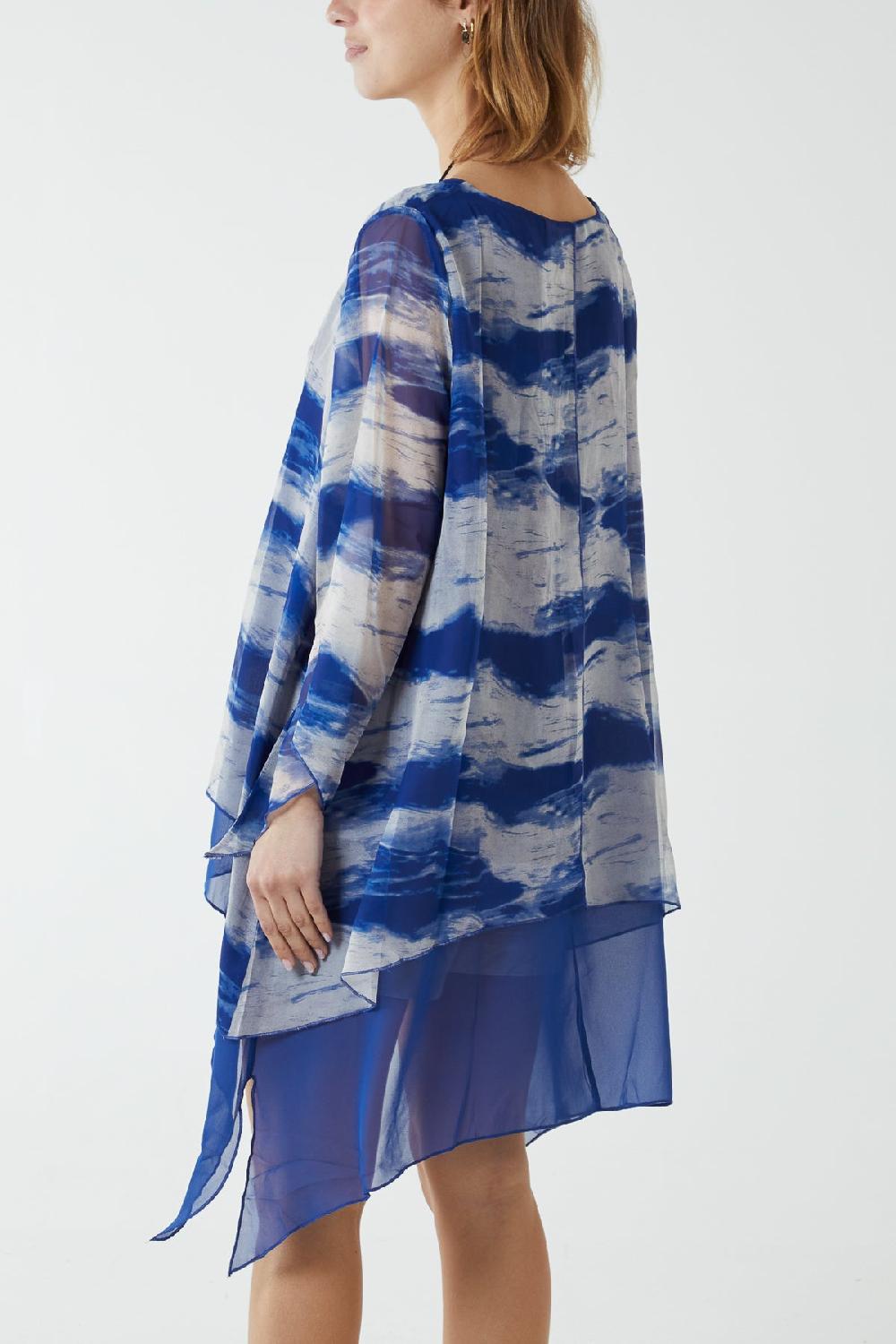 Qed London Tie Dye Mesh Overlay Necklace Top