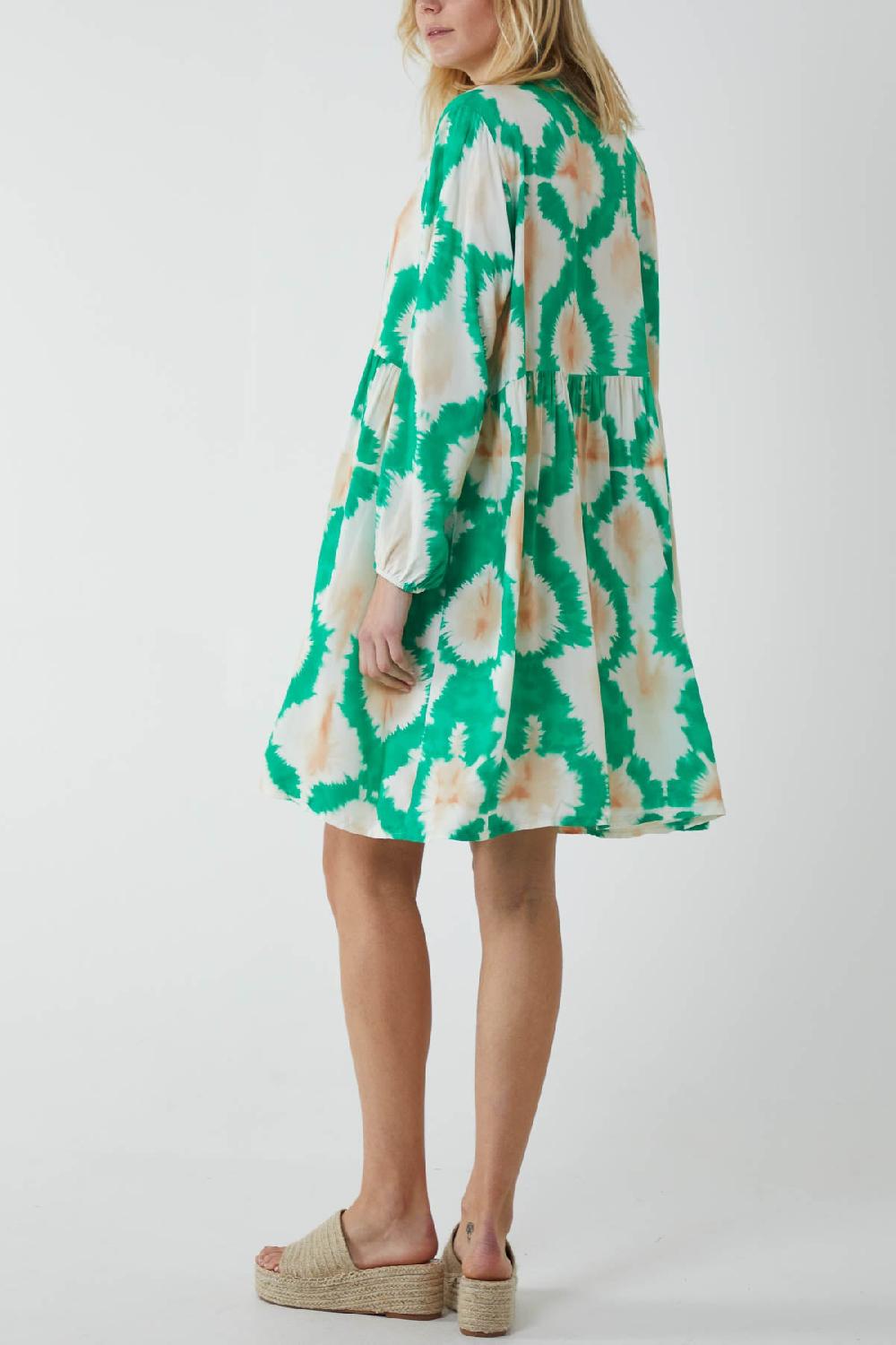 Qed London Tie Dye Smock Dress