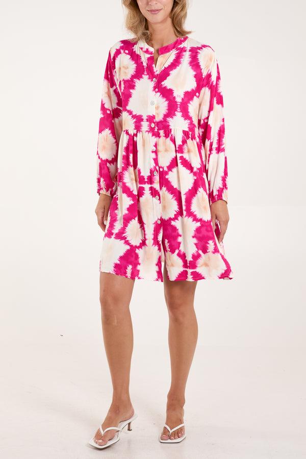 Qed London Tie Dye Smock Dress