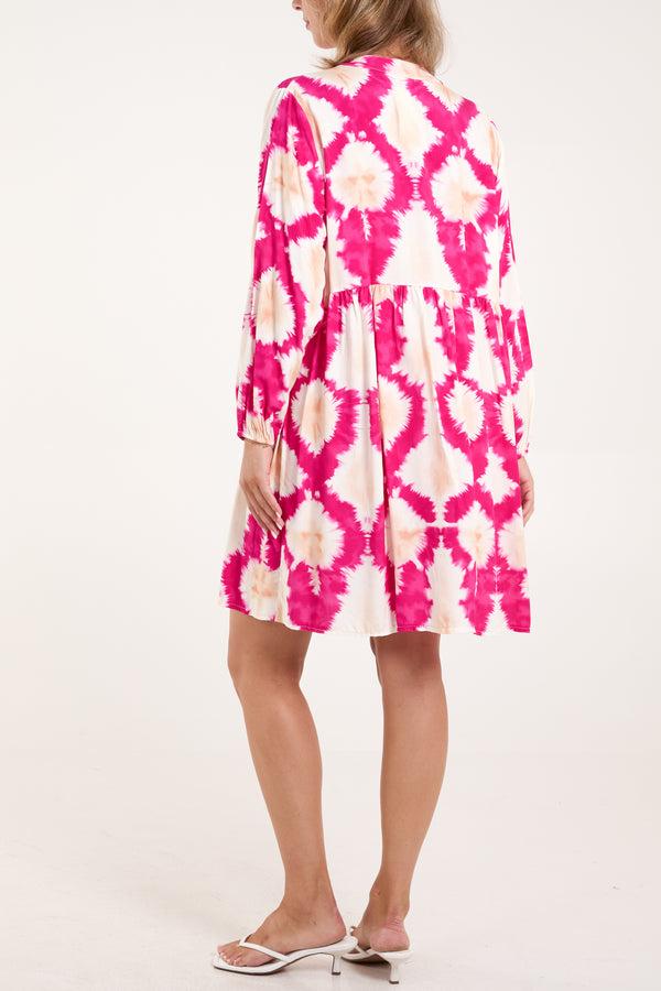 Qed London Tie Dye Smock Dress