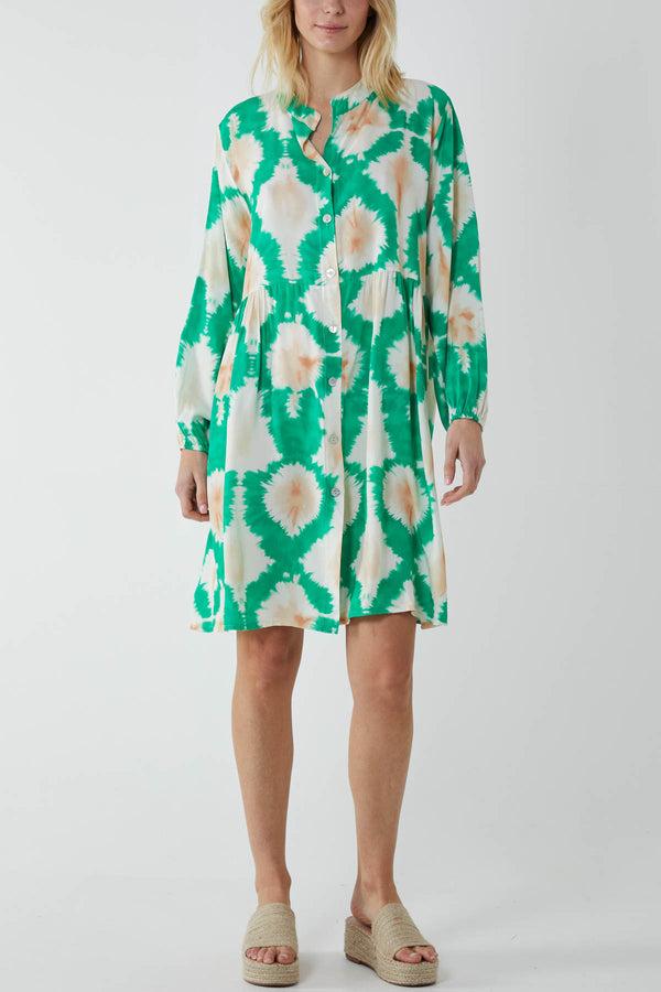 Qed London Tie Dye Smock Dress