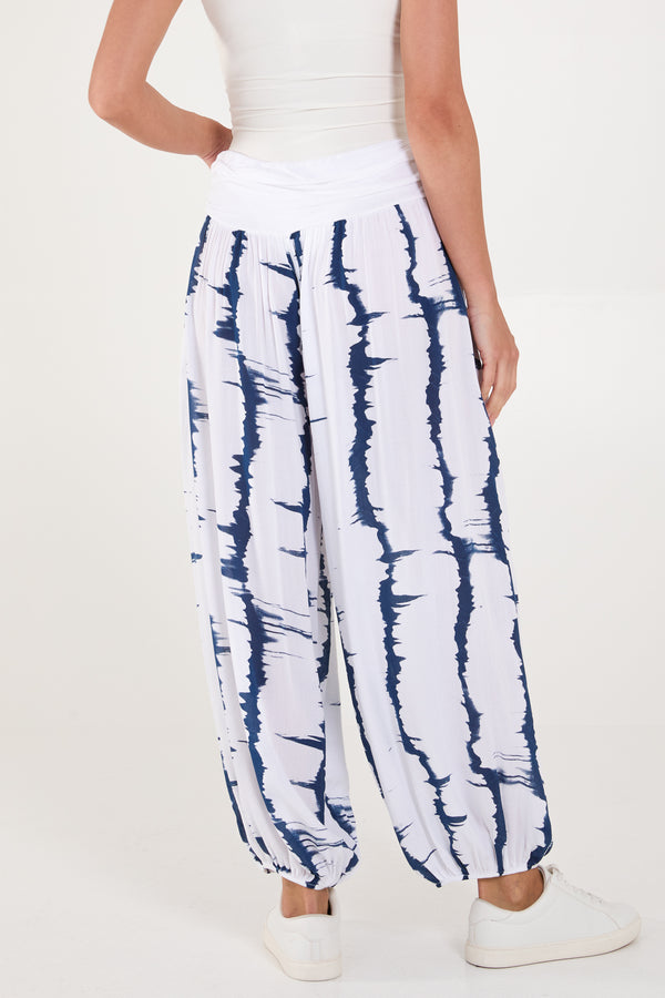 Qed London Tie Dye Waistband Harem Trousers