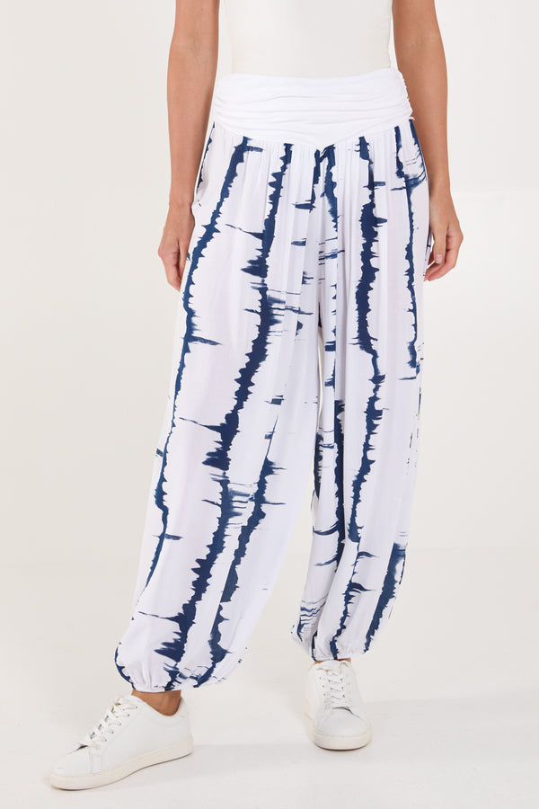 qed london Tie Dye Waistband Harem Trousers