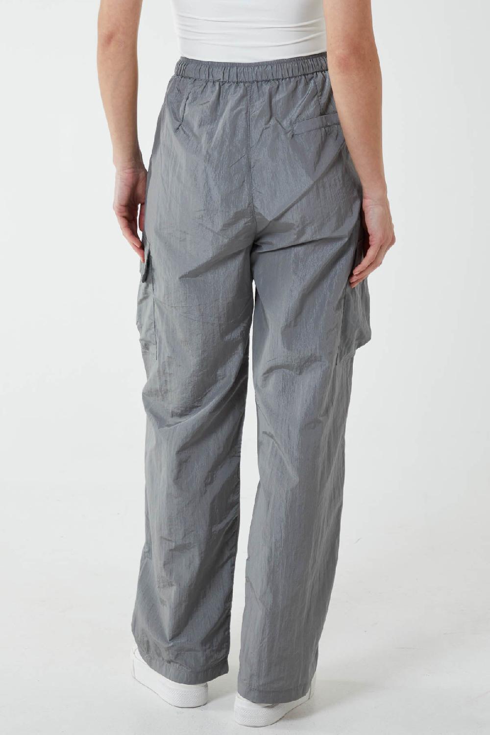 Qed London Tie Waist Parachute Cargo Trousers