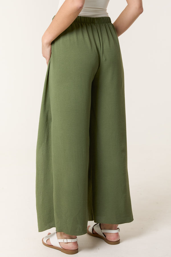Qed London Tied Front Side Split Trousers